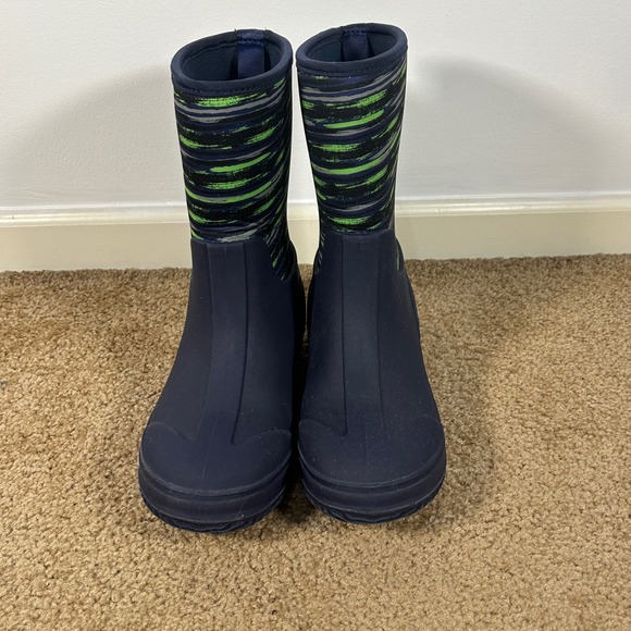 Western Chief Kids Freestyle Neoprene Navy Blue Striped‎ Rain Boots Size 6B - Picture 2 of 10